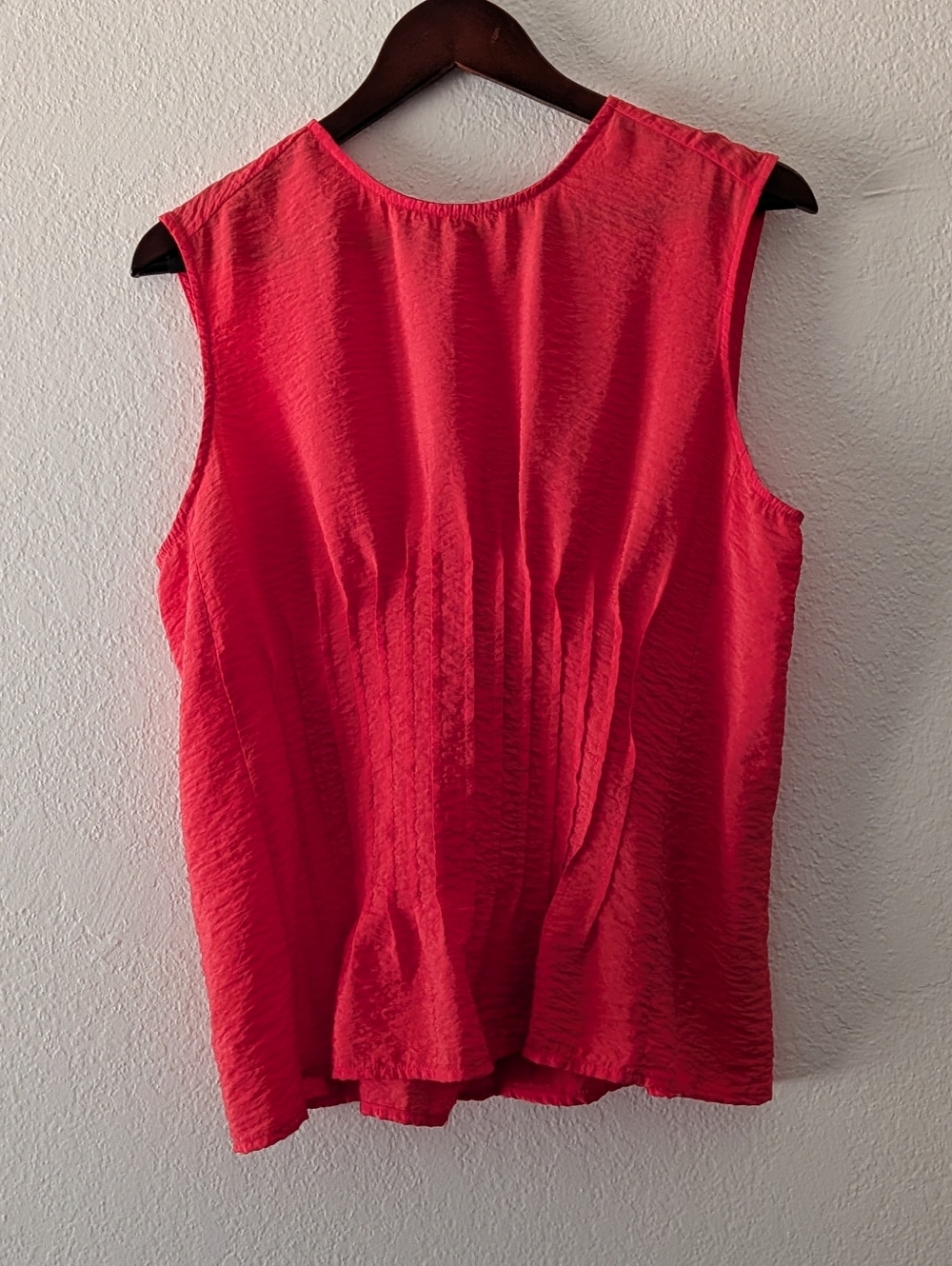 Anthropologie The Della Pleated-Waist Shell Top Size XL Red/Orange Sleeveless